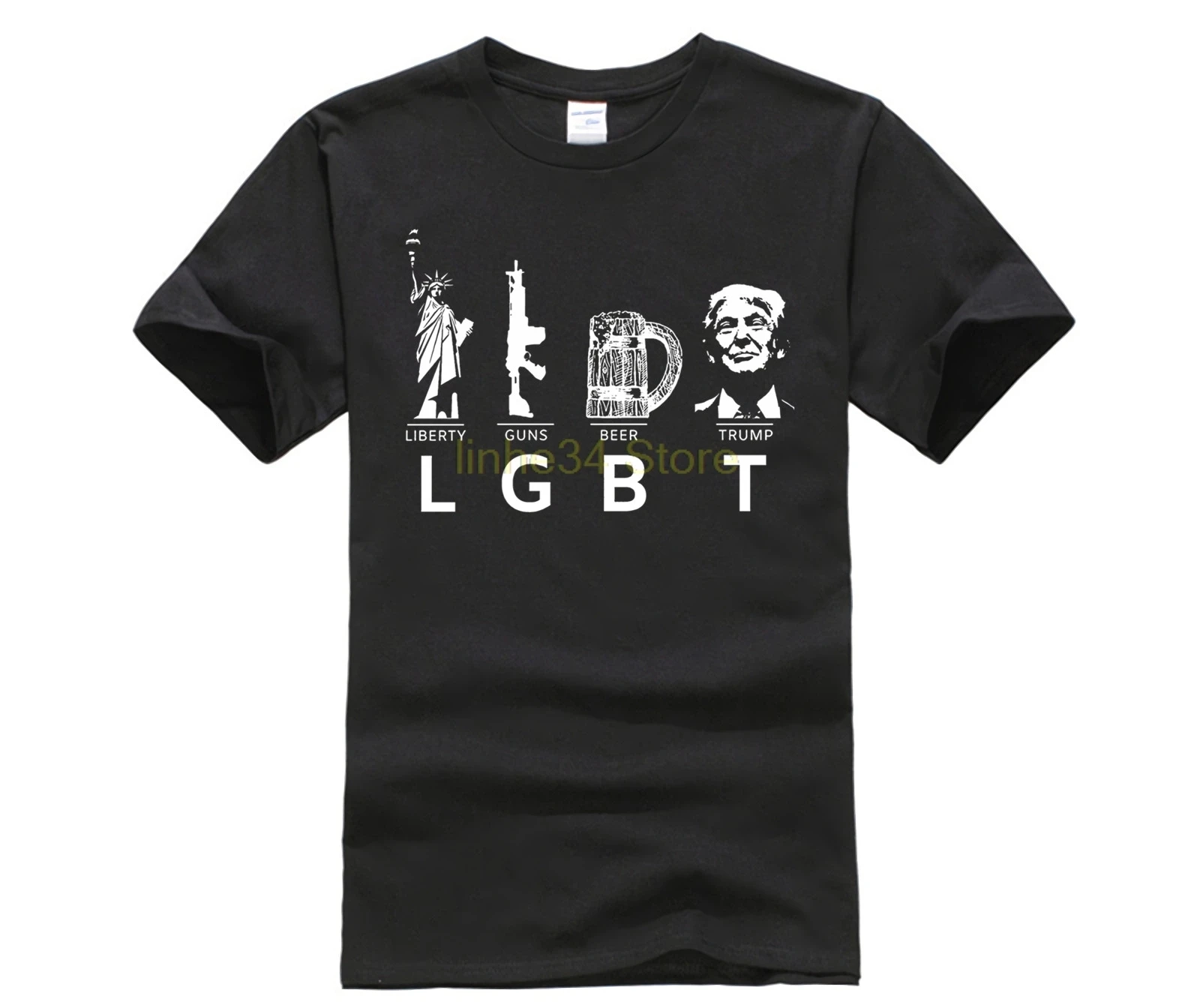 FUNNY Joke Liberty Guns Beer T*ts America USA LGBT Parody T-SHIRT