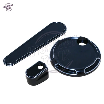 

Black Motorcycle Beveled Dash Accessory Pack Ignition Fuel Door Dash Case for Harley Touring 2014-2017