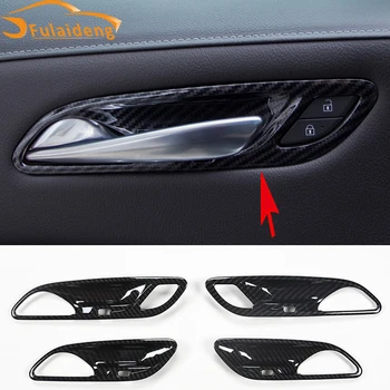 

4pcs For Cadillac XT4 2018-2019 Interior Carbon fiber ABS Matt Door Handle Bowl Frame Cover trim Car Styling Accessories