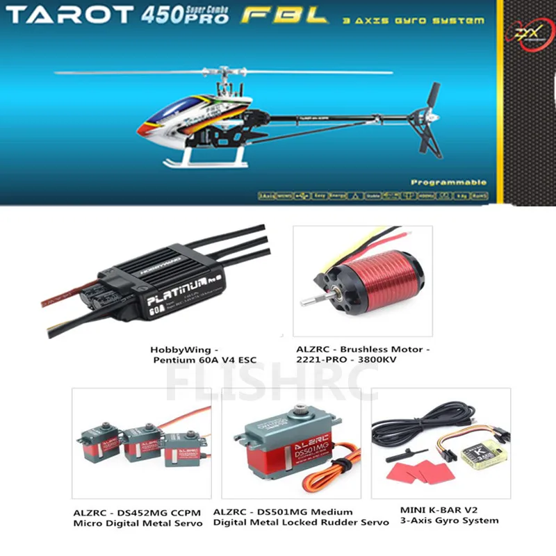 Вертолет Tarot 450 PRO V2 FBL RC - Цвет: Silver