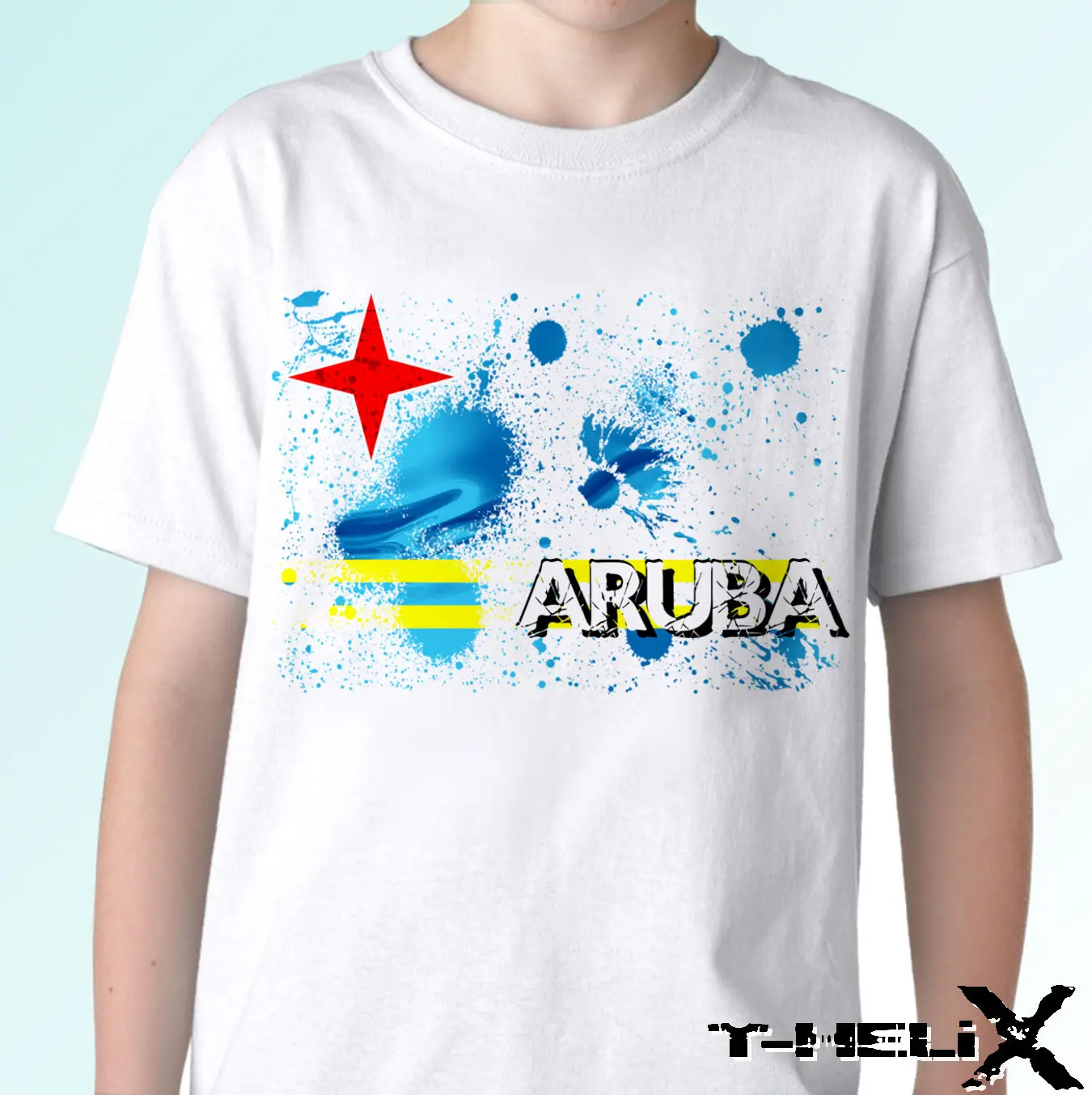 

Aruba flag - white t shirt top Holland design - mens womens kids baby sizes Free shipping Tops t shirt Fashion Classic Unique