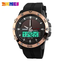 2016 NOUVEAU SKMEI Sport Montre Solaire Hommes de Choc Numérique Alarme Montres Militaire Extérieure LED Casual Montres