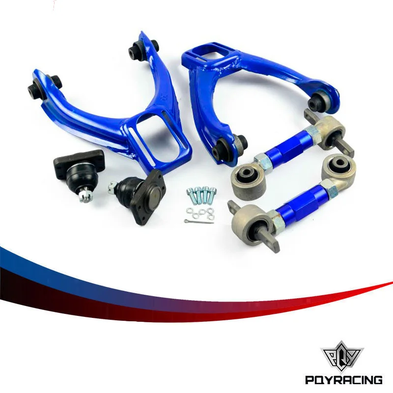 PQY FOR 96 00 CIVIC LX DX EK EJ TUBULAR FRONT UPPER CONTROL ARM TUBE CAMBER KIT + 92 00