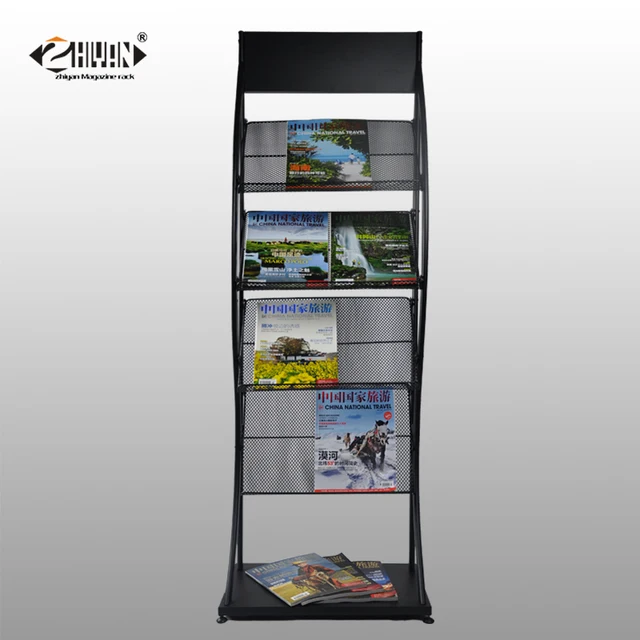 Creative Black White Magazine Rack Newspaper Stand Customized Creative Black White Magazine Rack Newspaper Stand Customized Publicity Display Shelf