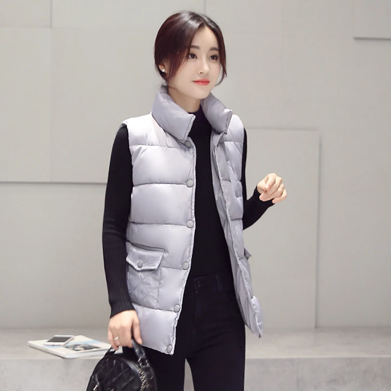 Online New 2017 autumn and winter women cotton vest white duck down soft warm waistcoat plus size 3XL female outwear brand vest coat