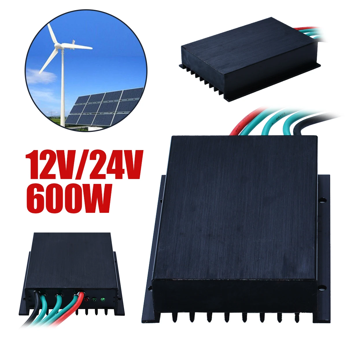 

High Quality 12/24V 600W LED Wind Turbine Generator Charge Waterproof Controller Regulator Mayitr Hot Selling