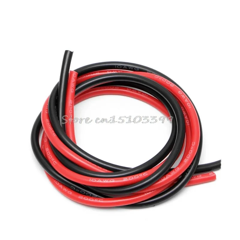 10 AWG Gauge Wire Silicone Flexible Copper Stranded Cables For RC Black Red Drop Ship 10 AWG Gauge Wire Silicone Flexible Copper Stranded Cables For RC Black Red Drop Ship