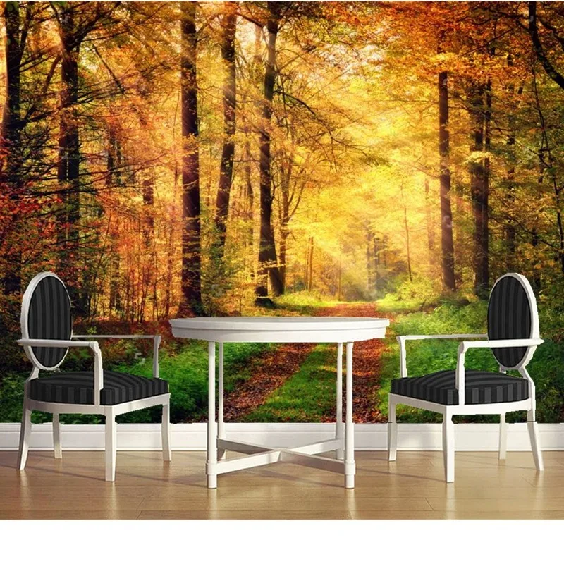 Пользовательские природный ландшафт обоев. солнечных лучей на лес, 3d фото фрески для гостиной спальня фоне стены обои