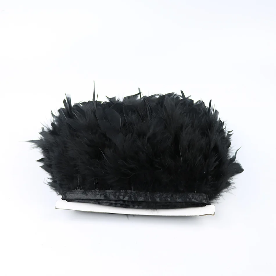 1M Dyed Leather Pink Turkey Feather Fringe Trim 6-8inches Chandelle Marabou Feather Trimming Skirt Dress Decoration SD62 (25)