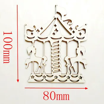 

12pcs/lot Wooden merry-go-round wood puzzle graffiti wood DIY photo frame home wedding decoration c19