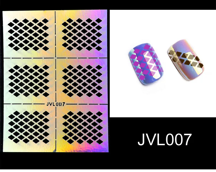 Лазерные полые виниловые наклейки для ногтей наклейки-трафарет руководство по переводу шаблон Сердце Звезда рыба дизайн ногтей наклейки ногтевая декоративная наклейка