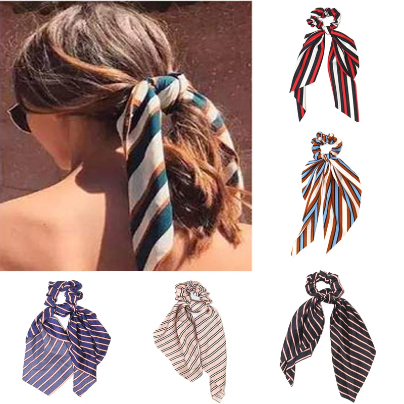 

Fashion Striped Scrunchie Pack Hair Accessories Hair band For Women Girls Hair Scrunchies Gumki Do Wlosow Hair Ties Haarband