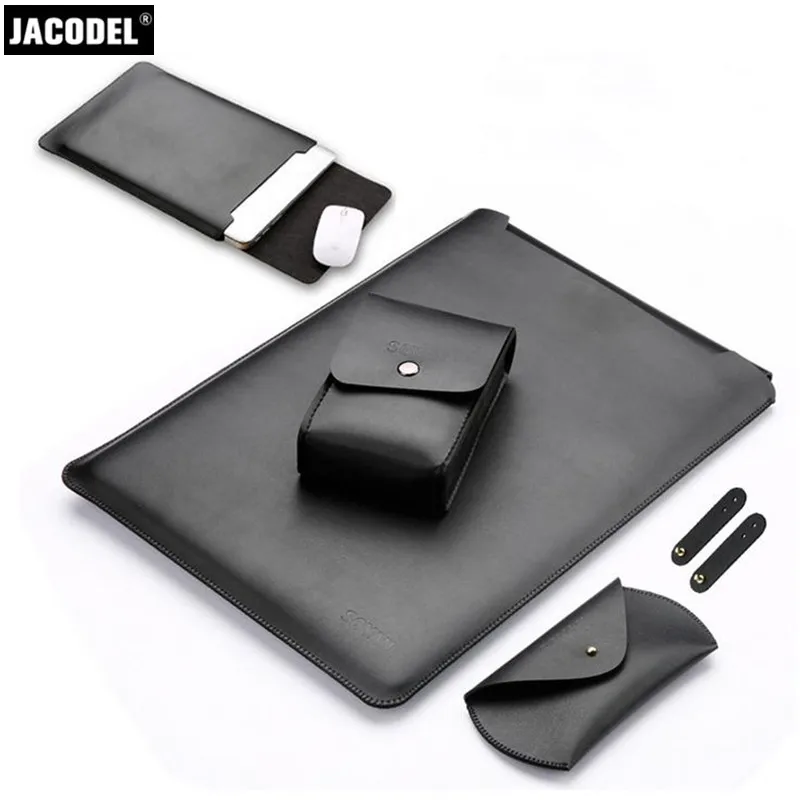 

Jacodel 4 Pcs Laptop Sleeve Power Bag Mouse pad Winder for Macbook 12" air 11.6" 13.3" pro 13.3" 15.4" 2016 new pro 13.3" 15.4