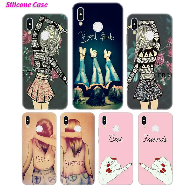 

Silicone Phone Case BFF Best Friend for Huawei Honor 7C 7A 8 8X 9 10 Y5 Y6 Y7 Y9 V20 Lite Pro 2019 2018 Nova 3 4