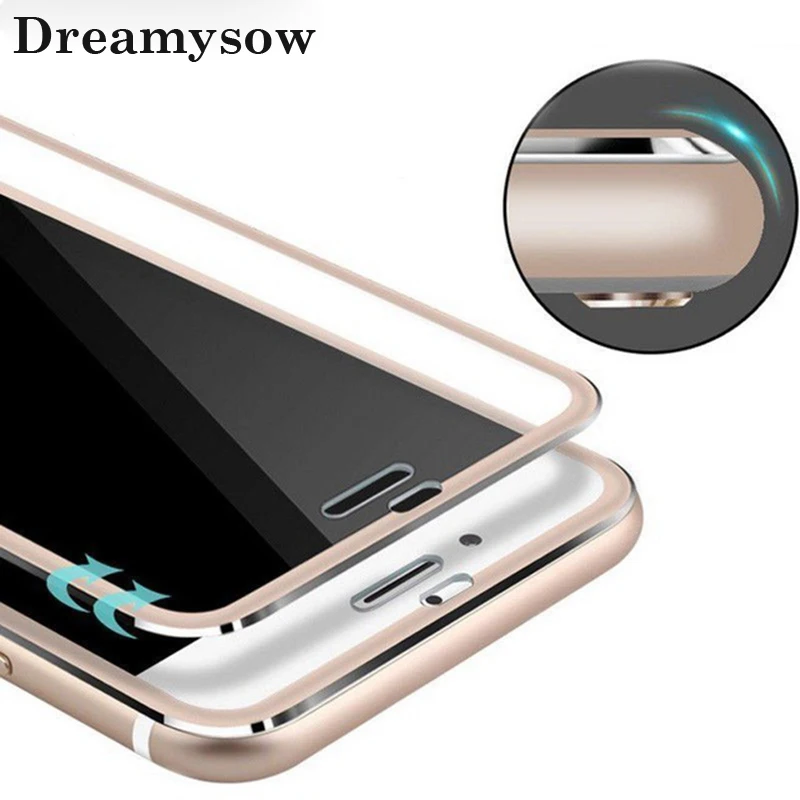 

Dreamysow Aluminum alloy Tempered Glass Film 3D Curved Real Full Cover Protector For iphone X Xs max Xr 6 6s 7 5 5s SE 5C 8 Plus