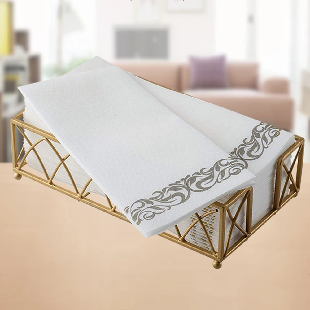 

50pcs/pack Hotel Guest Towel Accessories Party Wedding Decorative Restaurant Tissue Airlaid Disposable Floral Print Paper Napkin