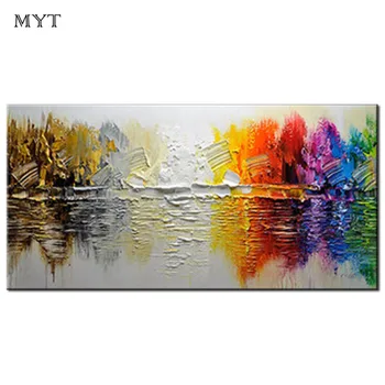 

MYT Yellow and black oil painting modern wall art canvas large wall paintings handmade oil painting for living room wall decor
