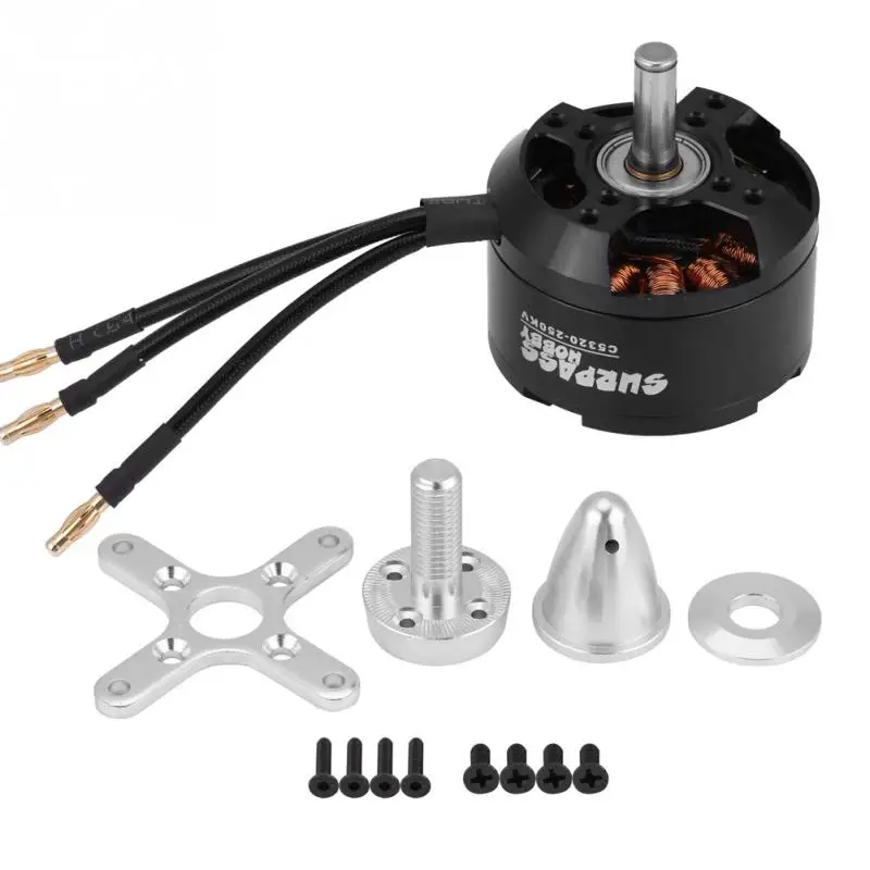 RC Airplane Motor C5320 250KV CNC Aluminum Alloy Motor Accessory for RC Fixed Wing Aircraft CNC aluminum alloy shell is durable RC Airplane Motor C5320 250KV CNC Aluminum Alloy Motor Accessory for RC Fixed Wing Aircraft CNC aluminum alloy shell is durable