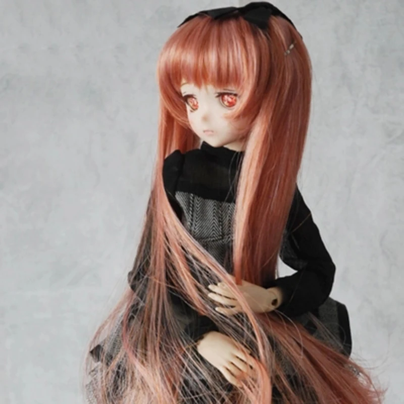 Allaosify bjd hair 1/6 1/4 1/3 1/8 Bjd SD Doll Wig High Temperature Wire Beautiful Long straight BJD Wig free shipping