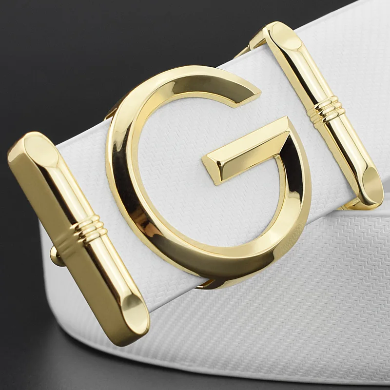 

Hot Sale High Quality G belt men fashion Waistband for young men genuine leather cintos masculinos Casual waist belt Cowskin