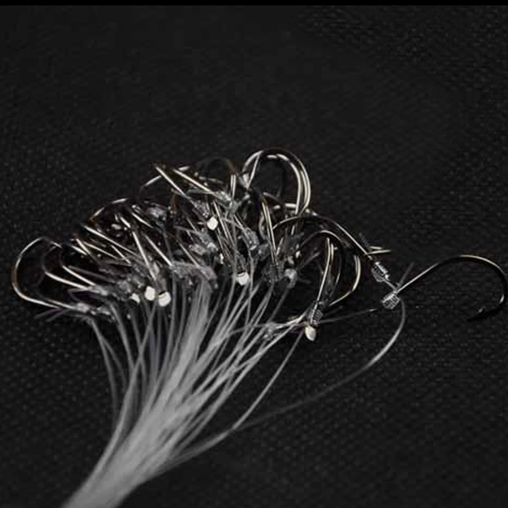 20/28pcs Roll Feeder Fishhook Carp Fly Tackle Fish Worm Jig Carbon Steel Fishing hook Lead Head Wire Line Tied Bait Hook