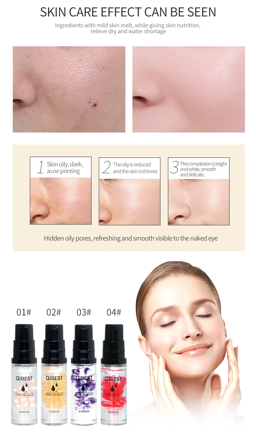 Праймер QIBEST для лица жидкая УВЛАЖНЯЮЩАЯ основа сокращения пор увлажняющая