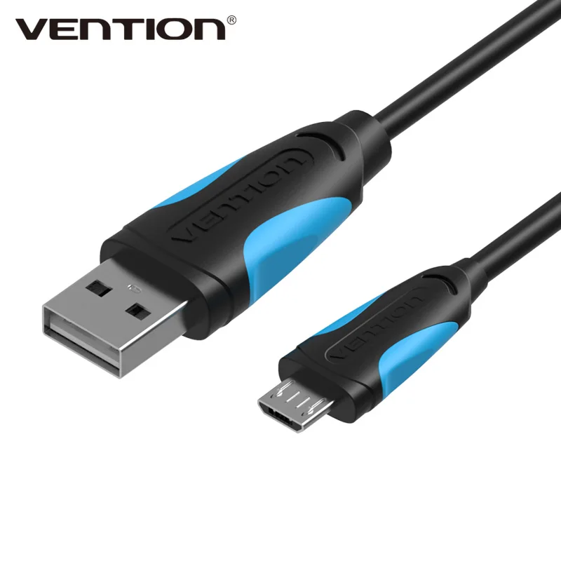 Vention Micro USB кабель провод для быстрого заряда для Android мобильного телефона синхронизации данных Кабель зарядного устройства 3 м 2 м 1 м для samsung htc Xiaomi sony - Цвет: Черный