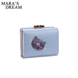 Mara's Dream 2019 модный кошелек для монет и кошельки женские винтажные Мультяшные кошки женские кошельки женский тонкий короткий кошелек клатч