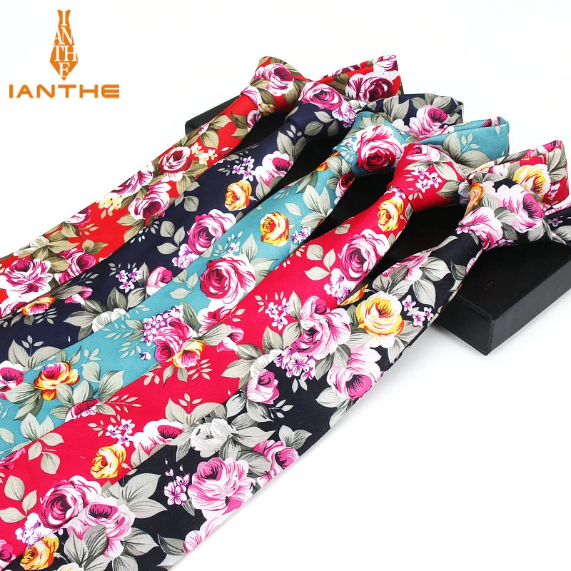 6 см Мужские Винтажные обтягивающие Костюмные галстуки для мужчин галстук с цветочным рисунком галстук-бабочка Corbatas цветок жених