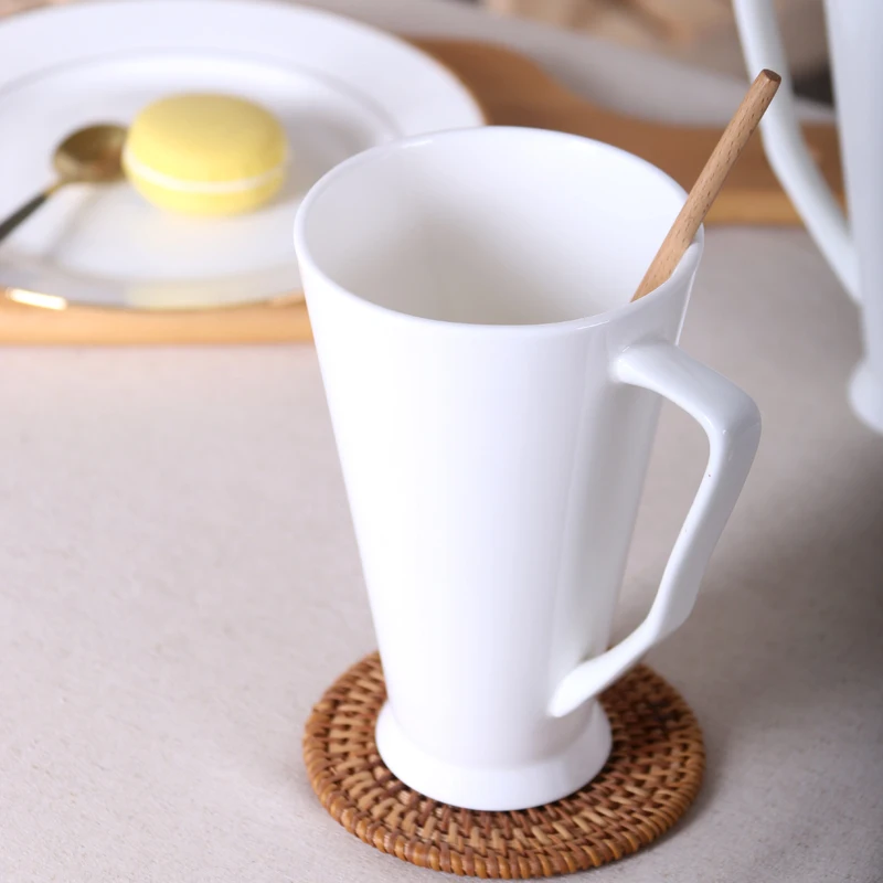 

1pc Creative Modern Bone Custom Ceramic Mug Tea Milk Cup Solid Color Coffee Mug Matt White For Sublimation Valentine's Day Gift