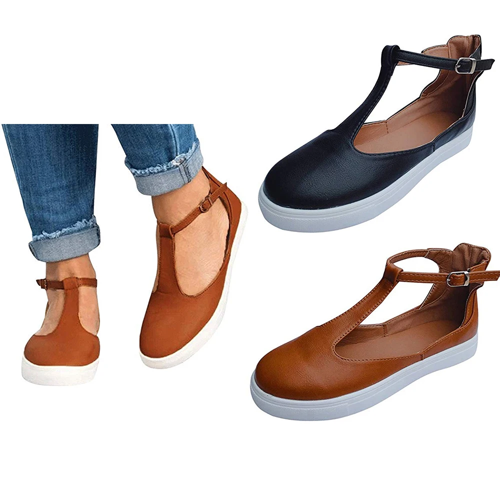 Aisputent/Коллекция года; Женская однотонная обувь; лоферы; повседневная обувь с круглым носком и ремешком; модные тонкие туфли на плоской подошве