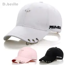 Повседневная брендовая шляпа железные кольца Регулируемая хлопковая бейсболка шляпа женская мужская пара шапки Спортивные шапки Мода