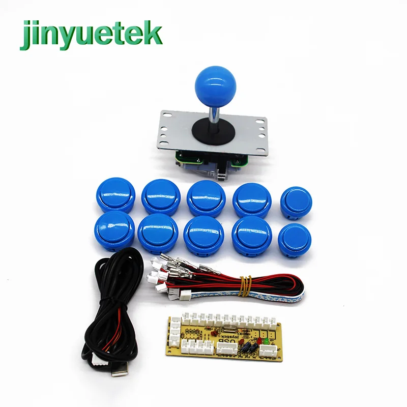  One Joystick Kit Arcade Zero Delay USB Encoder To PC Raspberry pi 5Pin Joystick + 10 Push Buttons