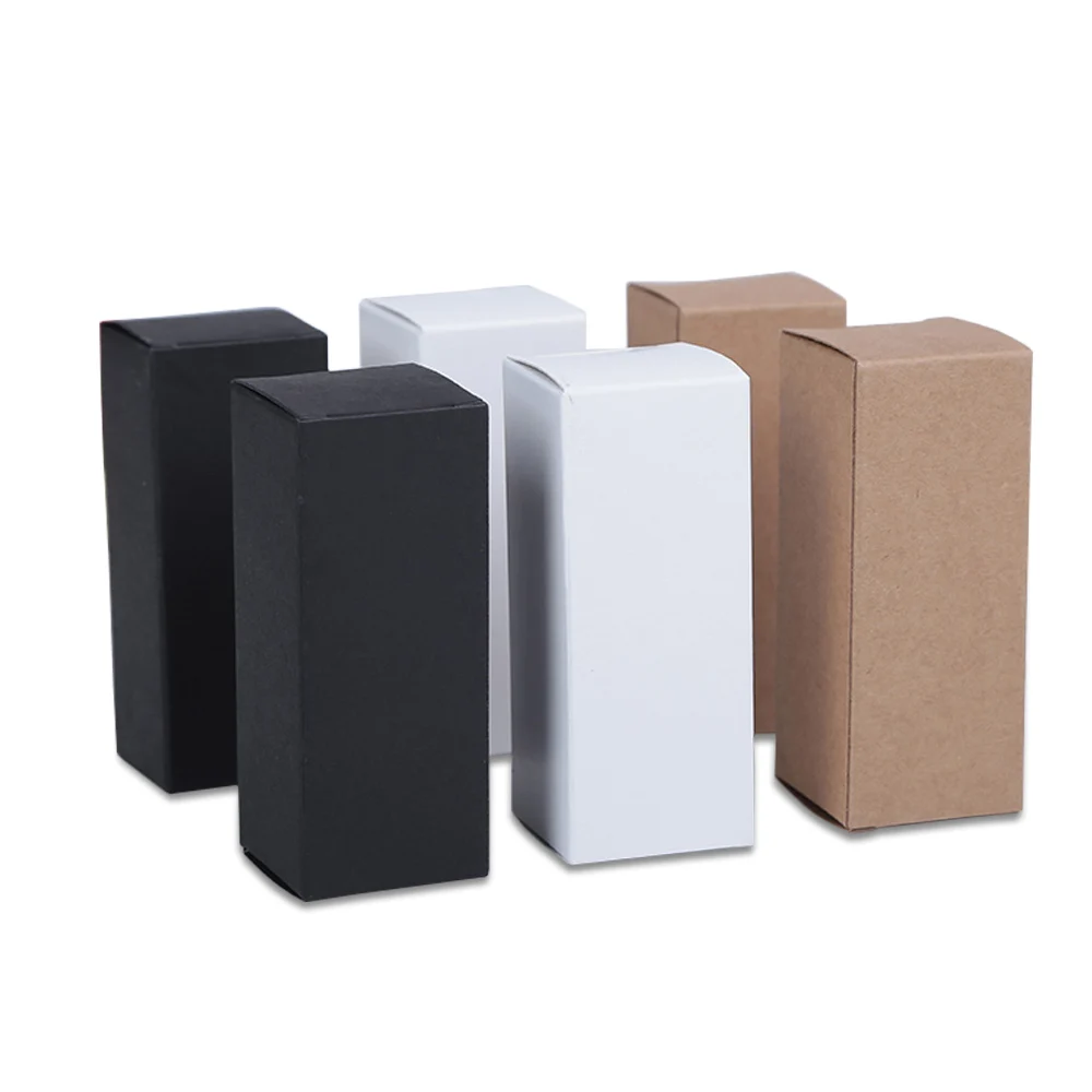 

50Pcs/lot Small Kraft Paper Gift Packaging Box Brown Craft Paper Lipstick Cosmetic Packing Box for 10ml-100ml Perfume Bottle