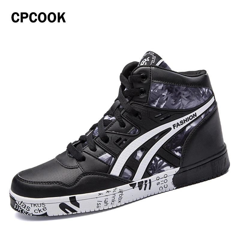 CPCOOK 2018 Men Skateboard Shoes Autumn Hip Hop Leather Sneakers Men Lace-up Athletic Sport Shoes Zapatillas Hombre Deportiva