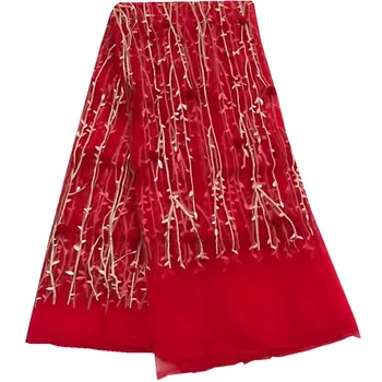 

African Lace Fabric For Women Clothing High Quality African French Tulle Lace Fabric 5 Yards A1107