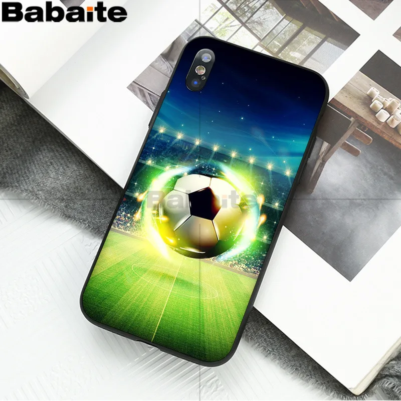 Babaite футбольный мяч на воде сжигающий огонь спортивный мягкий чехол для телефона для Apple iPhone 8 7 6 6S Plus X XS MAX 5 5S SE XR