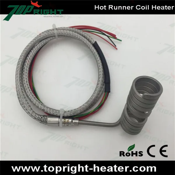 

ID18 * 54mm spiral hot runner heater heating element coil heater with J type thermocouple