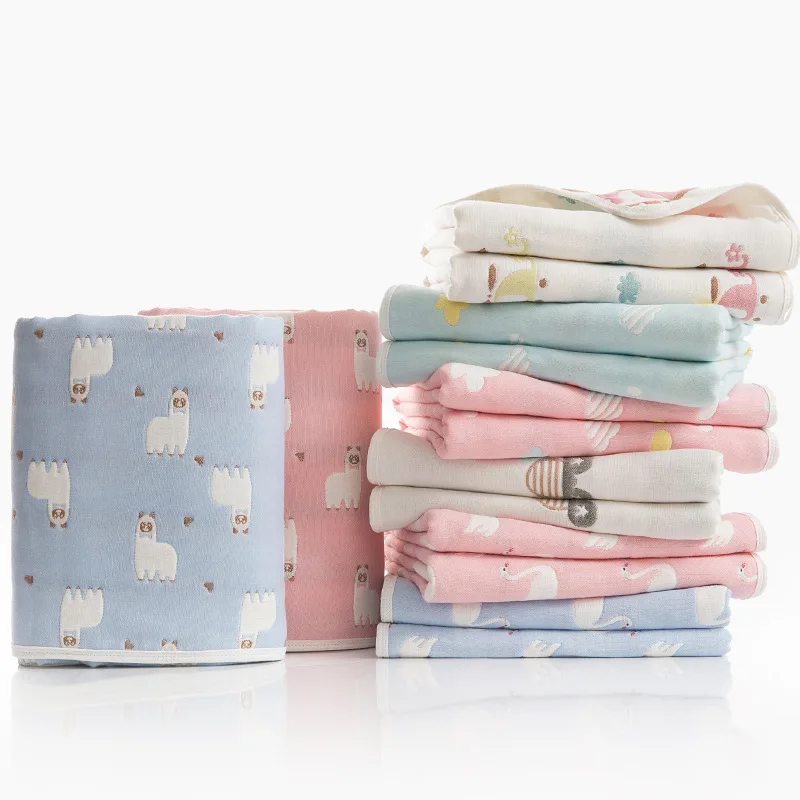 6 слоев детское муслиновое одеяло конверт пеленка для новорожденных натуральный хлопок Марлевое банное полотенце для новорожденных Мягкая держать палантины 110x110 см