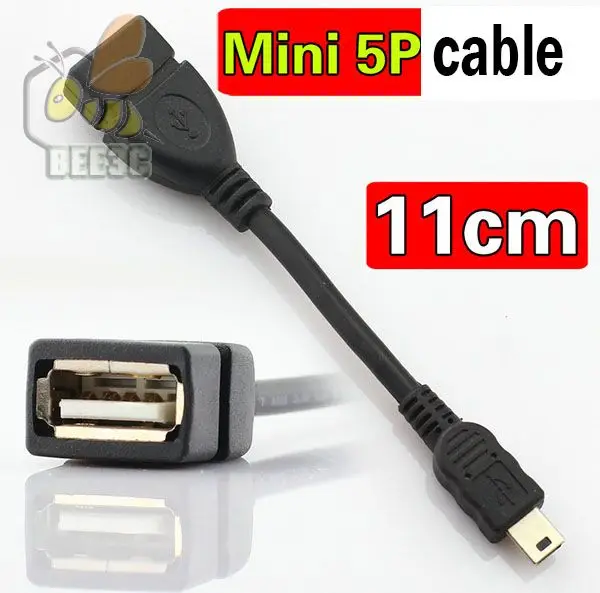 

10cm Micro USB to mini USB 5pin Host OTG Cable for DAC Portable Digital Amplifier tablet pc mobile phone mp4 mp5 11cm 100pcs