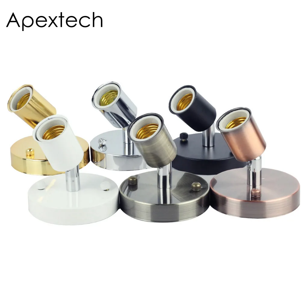 

Apextech Wall Mounted Lamp E27 Socket Universal Rotatable Vintage Metal Bedside Night Reading Light Angle Adjustable