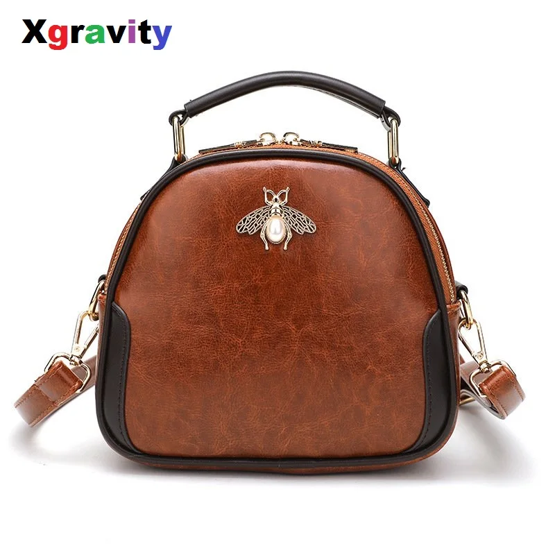 

Xgravity All Matched Retro Lady New Cross-body Ladies Round Bag Bees Vintage Handbags Female Messenger Bags Student Bags H168