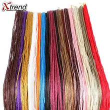Xtrend синтетические Zizi крючком косички волос 28 прядей чистый черный розовый фиолетовый коробка косички Розовый Наращивание волос высокая температура