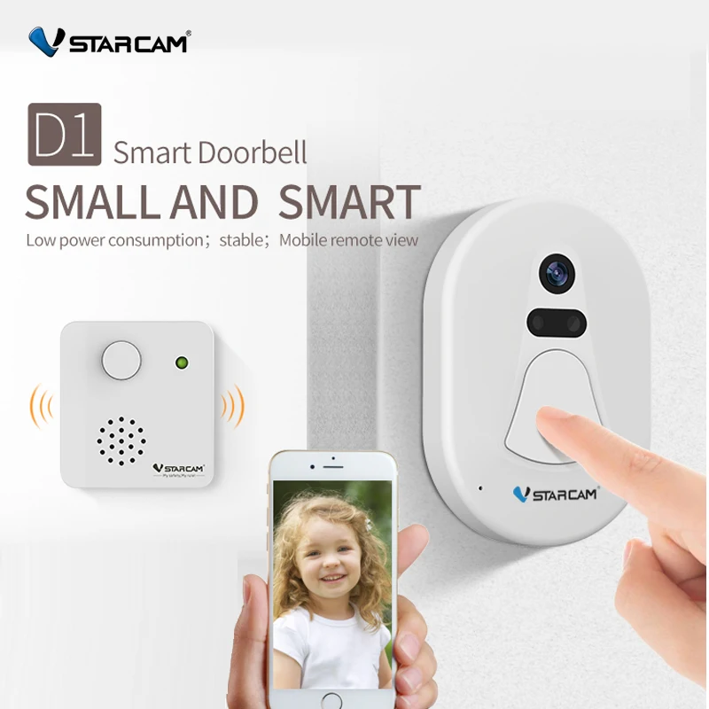 

VStarcam Portable Wireless Doorbell WiFi Extender,1 Remote Button and 1 Plug-in Receiver Kit Smart Home Chime Alert System (New)