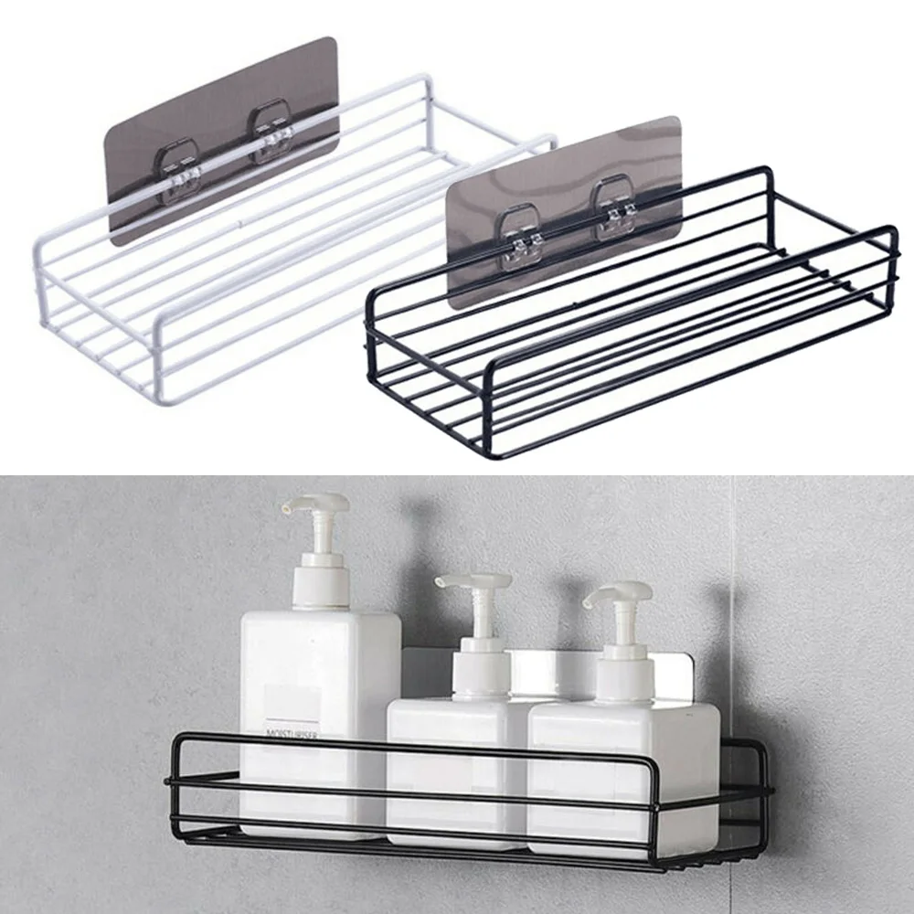 1* Shower Shelf Storage Attachment Washing Basket Wall Mount Rack Hanging Wear-resistant