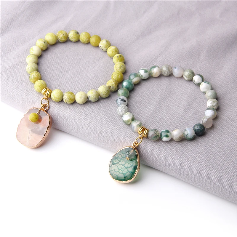 

2019 New Arrival Fashion Stone Charm Bracelet Women Natural Pink Crystal Quartz Beads Bracelets Femme Men Party Gift Jewelry