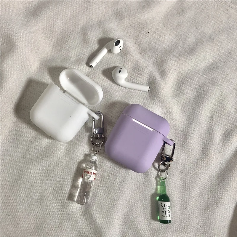 DIY милый силиконовый чехол для Apple аксессуары для airpods Bluetooth наушники защитный чехол мультфильм сумка анти-потеря ремень