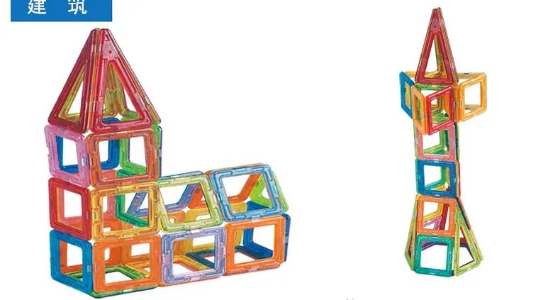 60 шт. брендовые магнитные строительные блоки игрушки Мини DIY образовательное строительство дизайнерские магнитные кирпичи пластиковые детские игрушки