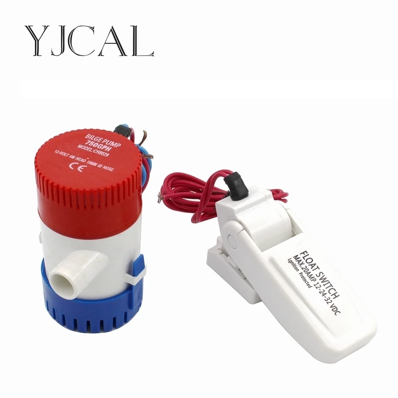 Pompa Di Sentina 750Gph Dc 12 V 24 V Interruttore A Galleggiante Tuta Combinazione Elettrico Pompa Acqua Per Aquario Sommergibile Idrovolante Motore C