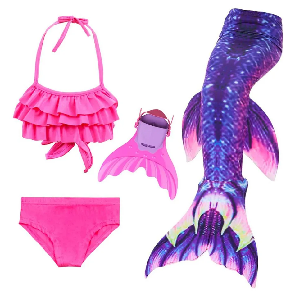 

Mermaid Tails for Swimming with Monofin Girls Costume Cosplay Little Swimsuit Mermaid Fins Kids Party Decorations Dress Bikini